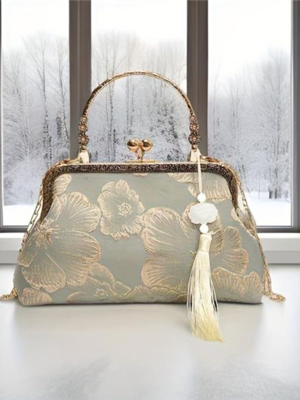 Elegant Floral Chic Cheongsam-Inspired Shoulder Bag - Timeless Evening BAG